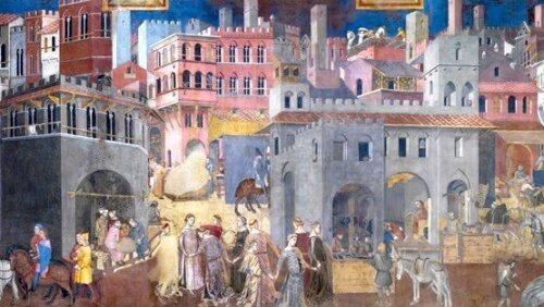 Ambrogio Lorenzetti, "Effetti del Buon Governo in città" (1337-1340)